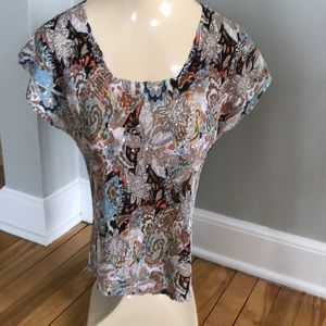 Alberto Makali Tops - Alberto Makali brown tones print stretch top, Lg Alberto Makali Tops - Alberto Makali brown tones print stretch top, Lg